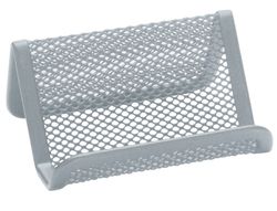 Portatarjeta Q-Connect Metalico Plateado 11X7,5X5 Cm
