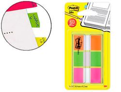 POST-IT Blister 3x20 index verde+naranja+rosa Ref. 680-OLP-EU