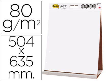 POST-IT BLOC DE MESA SUPERSTICKY PARA REUNIONES PAPEL RECICLADO 20 H./BLOC BLANCO