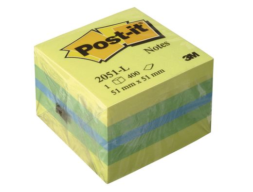 POST-IT CUBO notas adhesivas 400h Limón 51x51mm 2051-L