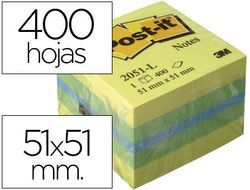 POST-IT CUBO notas adhesivas 400h Limón 51x51mm 2051-L