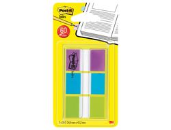 POST-IT ÍNDEX 3x20 Índices/ud 25,4 x 43 mm Violeta, verde y azul