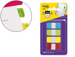 POST-IT INDEX RIGIDO MINI ROJO,AMARILLO,LIMA, AZUL DISPENSADOR FUNDA 4X10 676-ALYR-EU