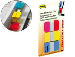 POST-IT INDEX RÍGIDOS Adhesivos rojo, amarillo y azul 25.4x38mm XA004806312