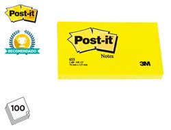 POST-IT Notas adhesivas 100h Amarillo 76x127mm Ref.655