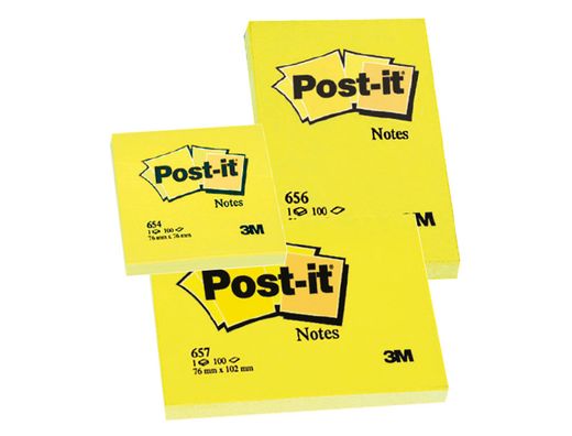 POST-IT Notas adhesivas 100h Amarillo 76x76mm Ref.654