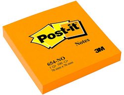 POST-IT Notas adhesivas 100h Naranja neon 76x76mm