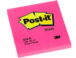 POST-IT Notas adhesivas 100h Rosa neon 76x76mm