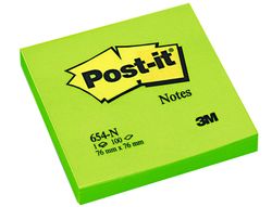POST-IT Notas adhesivas 100h Verde neon 76x76mm
