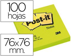 POST-IT Notas adhesivas 100h Verde neon 76x76mm