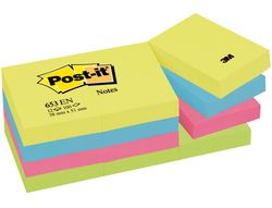 POST-IT Notas adhesivas Gama Energia Pack 12 blocs 100h Colores surtidos 38x51mm
