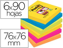 POST-IT Notas adhesivas Rio Janeiro Pack 6 blocs 76x76mm