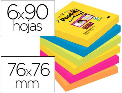 POST-IT Notas adhesivas Rio Janeiro Pack 6 blocs 76x76mm