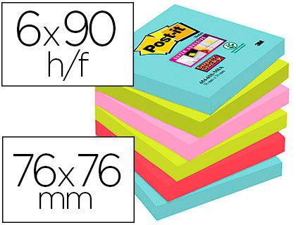 POST-IT Pack 6 blocs 76x76 Colección Miami 70005291227