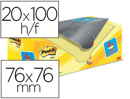 POST-IT Pack Ahorro blocs 76x76 amarillo