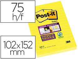 POST-IT Super Sticky 90h Amarillo RAYADO 152x102mm FT510093832