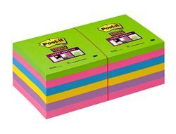 POST-IT Super Sticky Pack 12 blocs 90h Colores Arco Iris 76x76mm 70005252062