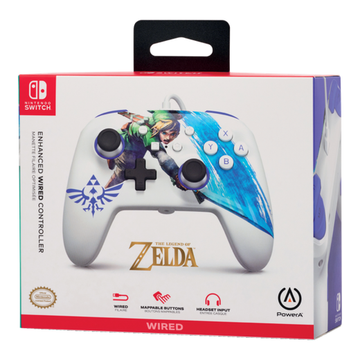 PowerA Mando con cable Enhanced para Nintendo Switch - Master Sword Attack