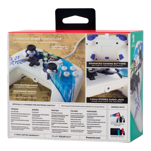 PowerA Mando con cable Enhanced para Nintendo Switch - Master Sword Attack
