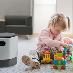 Puff Soft Seating Regulable.  Color Blanco/Negro