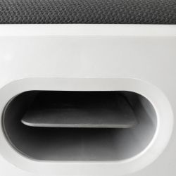 Puff Soft Seating Regulable.  Color Blanco/Negro