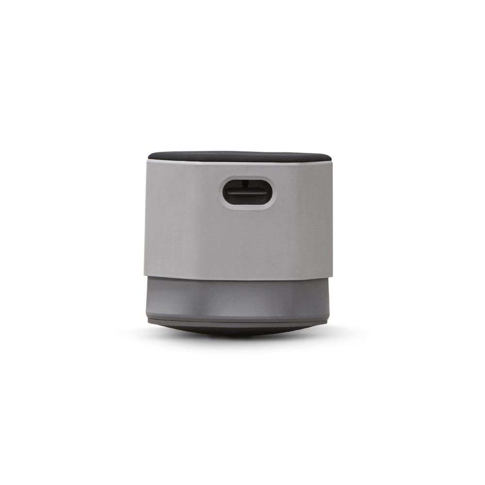 Puff Soft Seating Regulable.  Color Gris/Negro