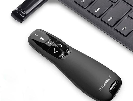 Puntero laser q-connect para presentaciones 5 botones alcance 20 mt micro usb