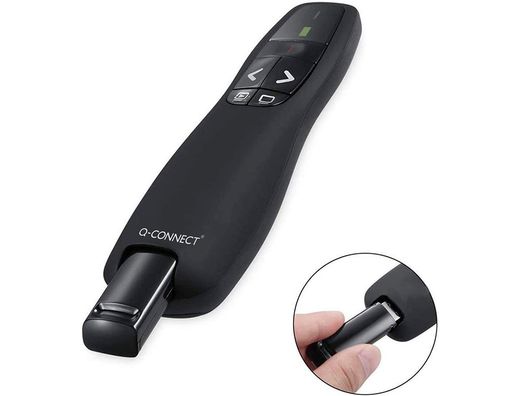Puntero laser q-connect para presentaciones 5 botones alcance 20 mt micro usb