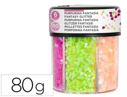 Purpurina fantasia liderpapel corazon y estrella colores neon bote de 80gr