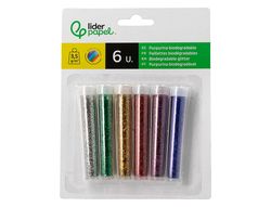 Purpurina liderpapel biodegradable fantasia bote 3,5 gr colores metalicos surtidos blister de 6 unidades