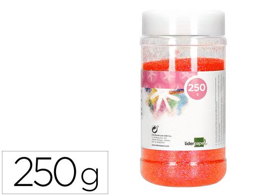 Purpurina liderpapel fantasia color metalico naranja pastel bote de 250 gr