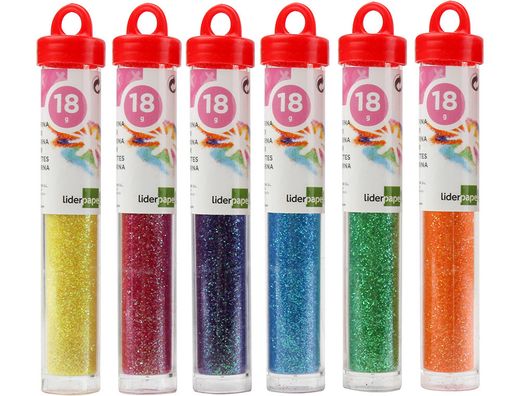 Purpurina Liderpapel Fantasia Colores Metalicos Pasteles Bote de 18 Gr