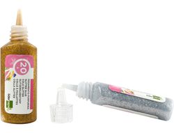 Purpurina Pegamento Liderpapel Fantasia Colores Metalicos Oro y Plata Bote de 20 Gr