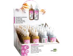 Purpurina Pegamento Liderpapel Fantasia Colores Metalicos Oro y Plata Bote de 20 Gr