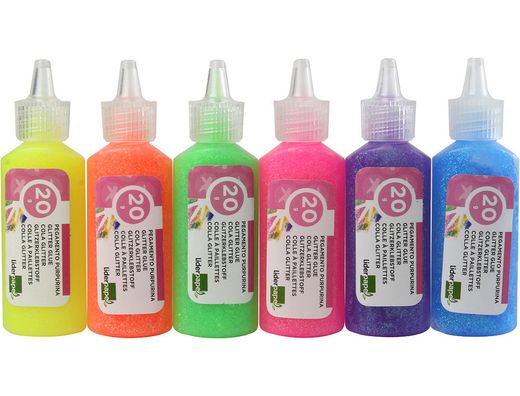 Purpurina Pegamento Liderpapel Fantasia Colores Metalicos Pasteles Bote de 20 Gr