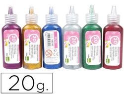 Purpurina Pegamento Liderpapel Fantasia Colores Metalicos Surtidos Bote 20 Gr