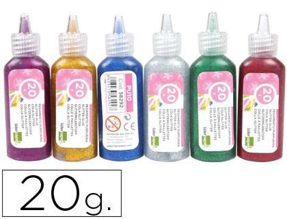 Purpurina Pegamento Liderpapel Fantasia Colores Metalicos Surtidos Bote 20 Gr