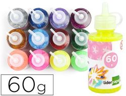 Purpurina Pegamento Liderpapel Fantasia Colores Metalicos Surtidos Bote de 60 Gr