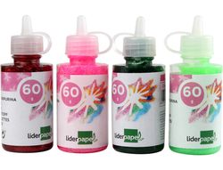 Purpurina Pegamento Liderpapel Fantasia Colores Metalicos Surtidos Bote de 60 Gr