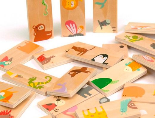 Puzle andreutoys domino animales madera 28 piezas