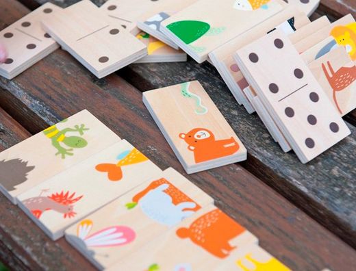 Puzle andreutoys domino animales madera 28 piezas