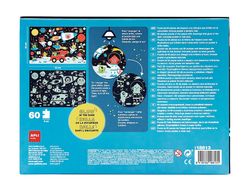 Puzle apli fluorescente espacio 60 piezas tamaño 6x6 cm