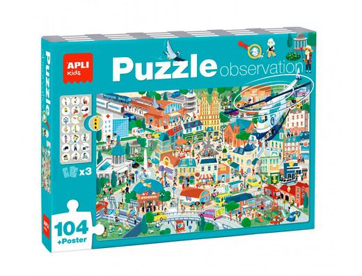 Puzle apli observacion de la ciudad 104 piezas tamaño 5x5 cm