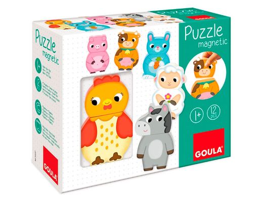 Puzle goula magnetico intercambiable granja 12 piezas