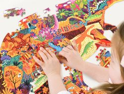 Puzle mideer mundo de dinosaurios con forma animal grande 280 piezas