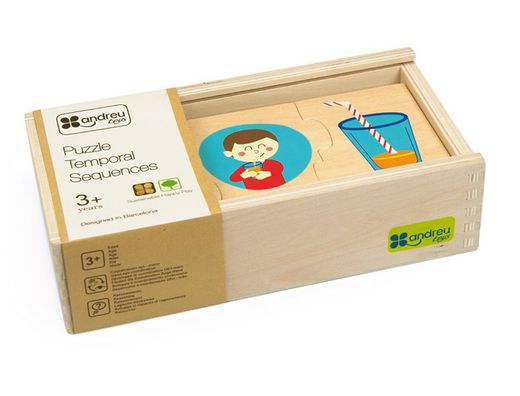 Puzzle andreutoys madera secuencias temporales 10 puzzles 24x12x6,5 cm