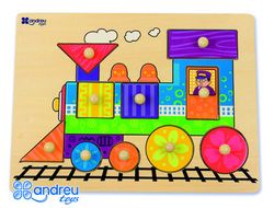 Puzzle andreutoys madera tren 10 piezas