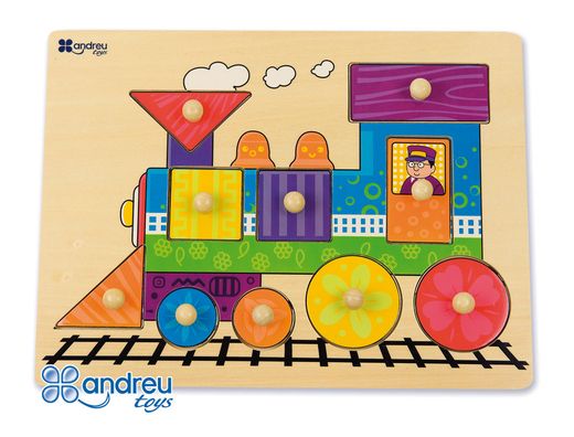 Puzzle andreutoys madera tren 10 piezas