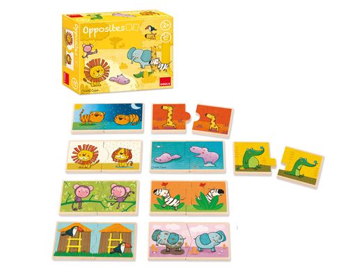 Puzzle goula madera 20 piezas contrarios leo el rey de la selva