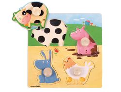 Puzzle goula madera 4 piezas animales granja color